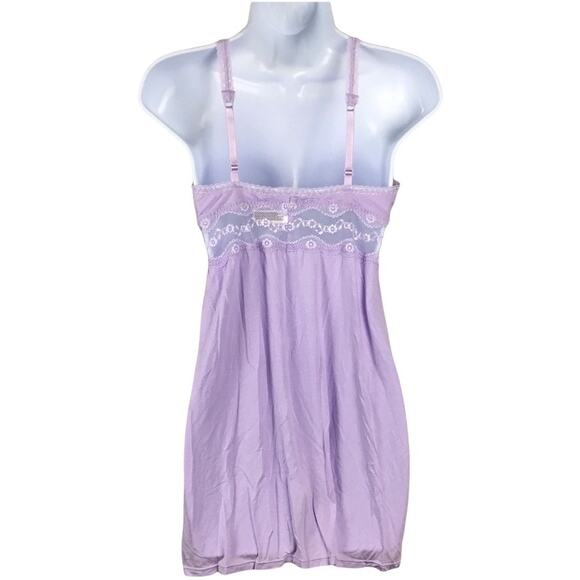 B. Tempt'd b.adorable Chemise Lingerie‎ Lavender Lace Cotton Slip NWT Women's XL - Picture 2 of 11